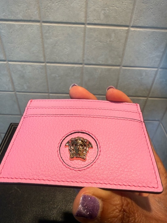 Versace La Medusa Pink Leather Cardholder / Wallet, NWOT - Picture 4 of 9